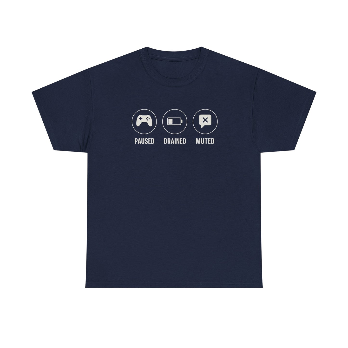 Paused Unisex Cotton Tee – Funny Gamer Introvert Shirt for Chill Mode & Low Battery Days