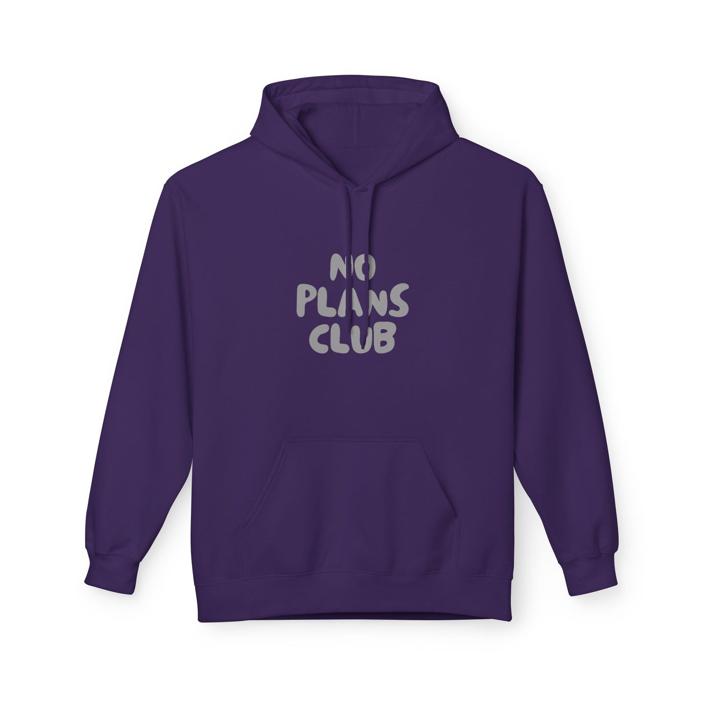 No Plans Club Fleece Hoodie – Funny Introvert Hoodie for Homebodies & Weekend Hermits