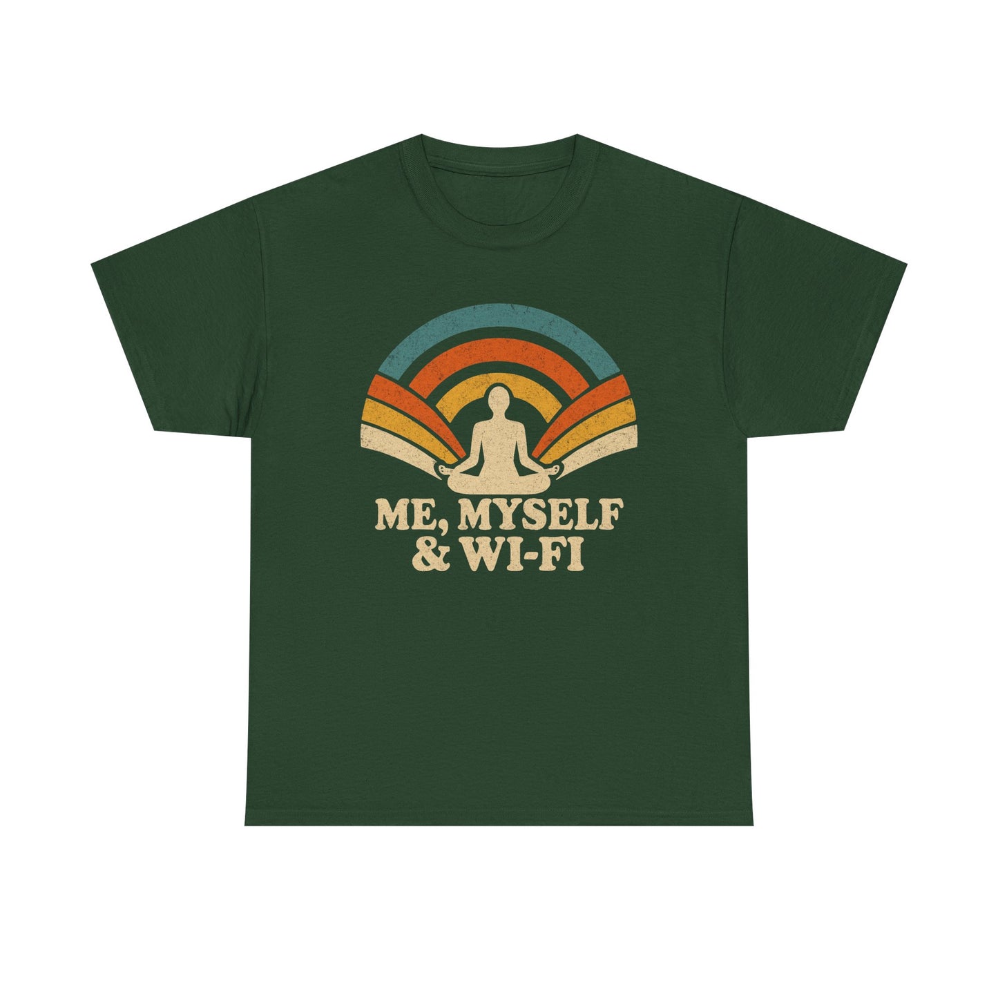 Me, Myself & Wi-Fi Unisex Cotton Tee – Funny Retro Introvert Shirt for Homebodies & Digital Hermits