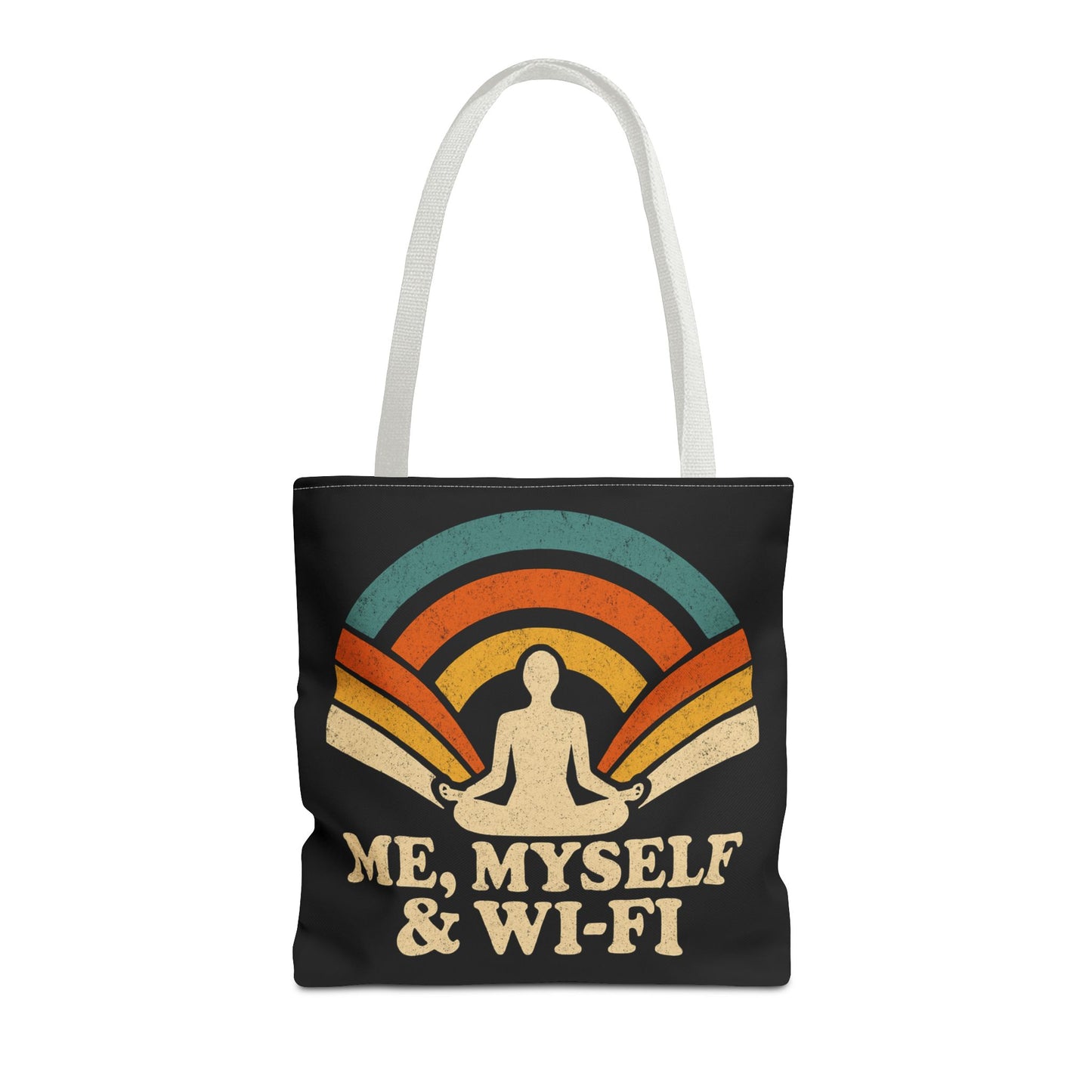 Me, Myself & Wi-Fi Tote Bag – Funny Retro Introvert Tote for Homebodies & Digital Hermits