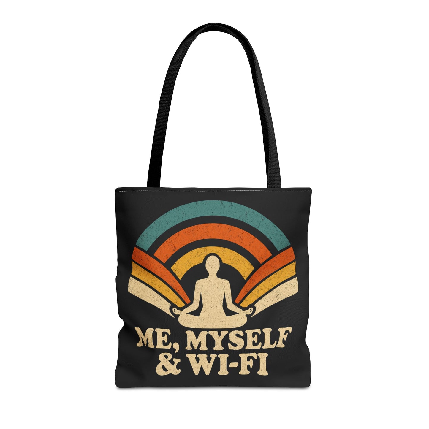 Me, Myself & Wi-Fi Tote Bag – Funny Retro Introvert Tote for Homebodies & Digital Hermits