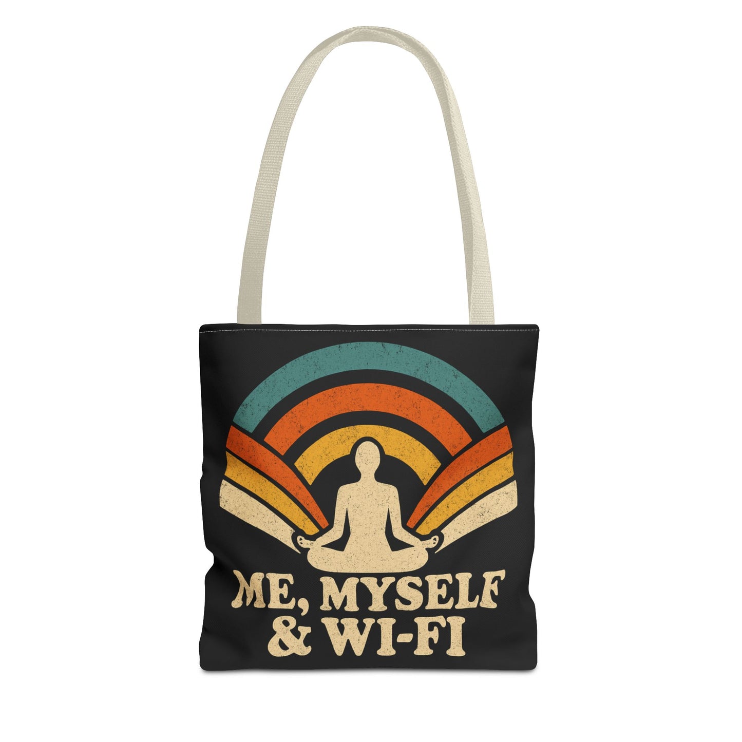 Me, Myself & Wi-Fi Tote Bag – Funny Retro Introvert Tote for Homebodies & Digital Hermits