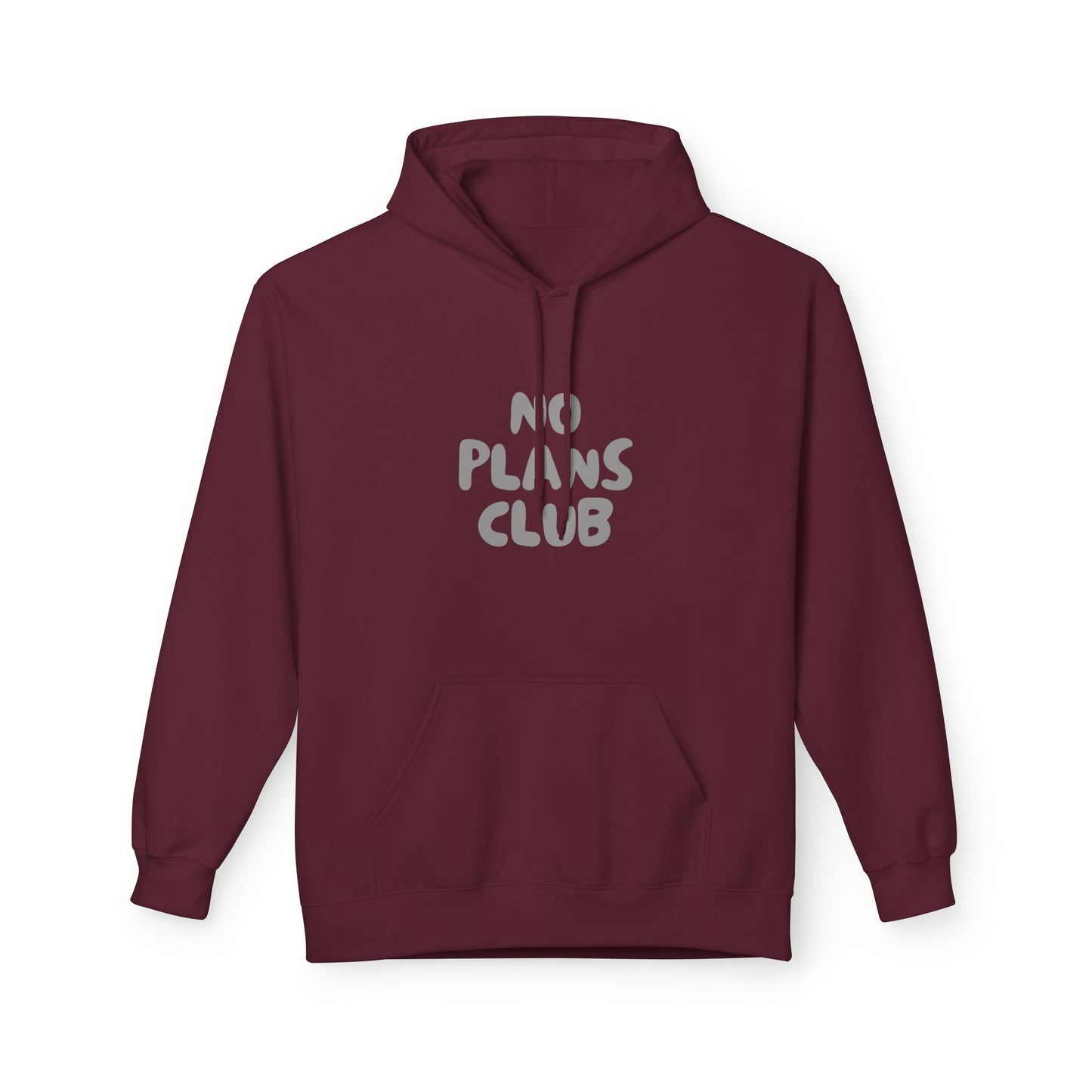 No Plans Club Fleece Hoodie – Funny Introvert Hoodie for Homebodies & Weekend Hermits