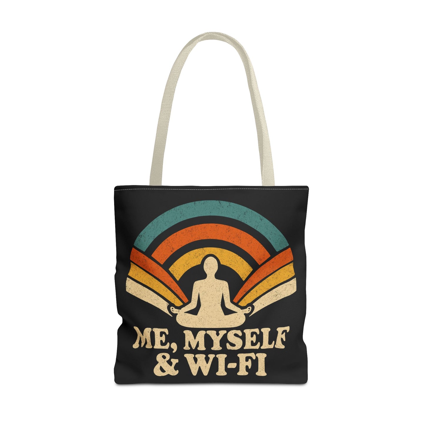 Me, Myself & Wi-Fi Tote Bag – Funny Retro Introvert Tote for Homebodies & Digital Hermits