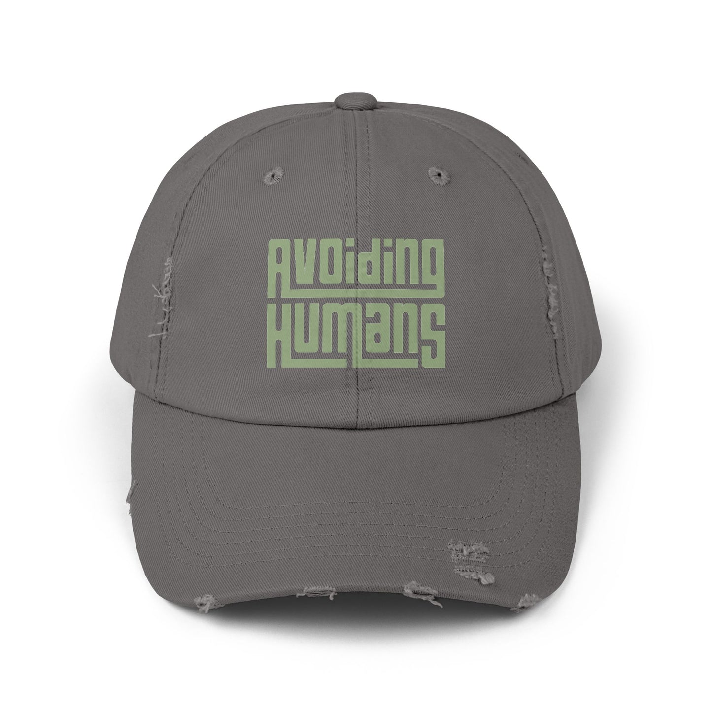 Avoiding Humans  Distressed Cap