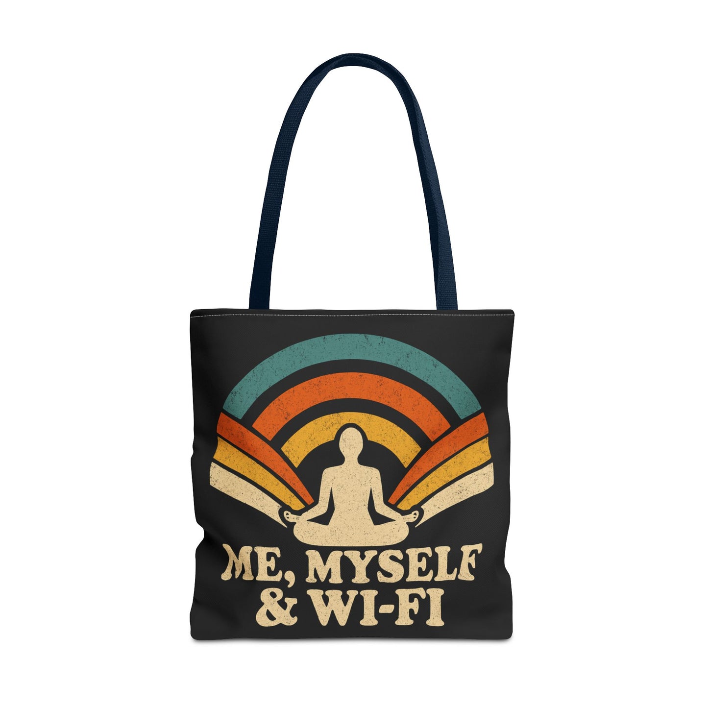 Me, Myself & Wi-Fi Tote Bag – Funny Retro Introvert Tote for Homebodies & Digital Hermits