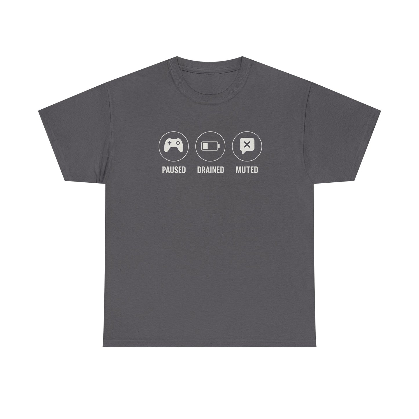 Paused Unisex Cotton Tee – Funny Gamer Introvert Shirt for Chill Mode & Low Battery Days