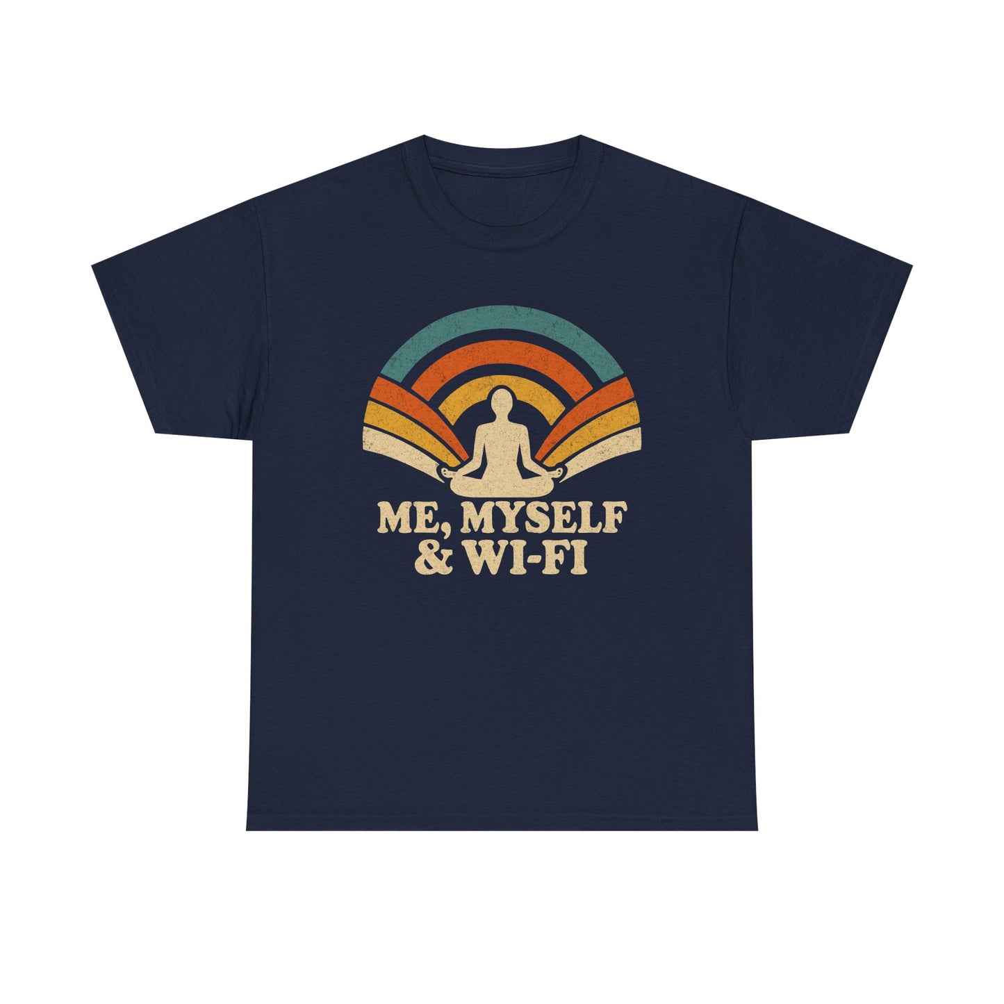 Me, Myself & Wi-Fi Unisex Cotton Tee – Funny Retro Introvert Shirt for Homebodies & Digital Hermits