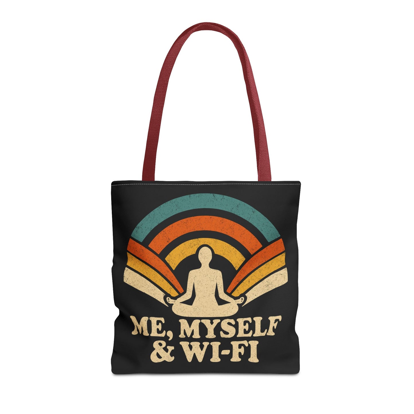 Me, Myself & Wi-Fi Tote Bag – Funny Retro Introvert Tote for Homebodies & Digital Hermits