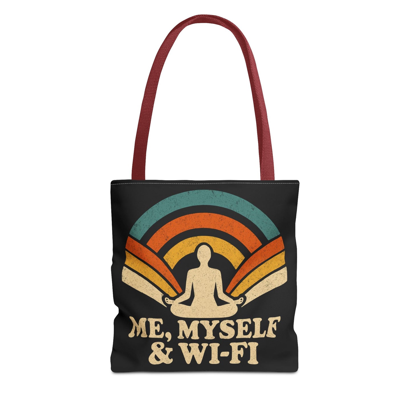 Me, Myself & Wi-Fi Tote Bag – Funny Retro Introvert Tote for Homebodies & Digital Hermits