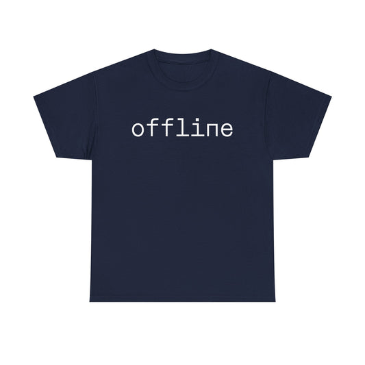 Offline Unisex Cotton Tee – Minimalist Introvert Shirt for Digital Detox & Calm Living