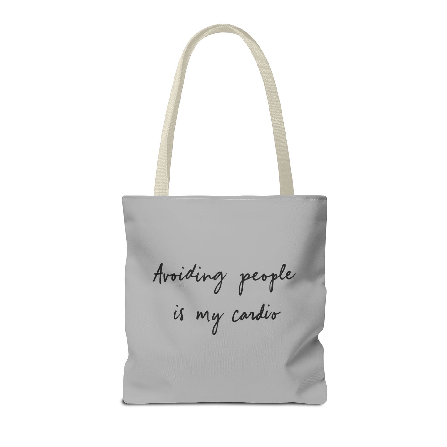Avoiding People Is My Cardio Tote Bag – Funny Minimalist Introvert Tote for Everyday Use