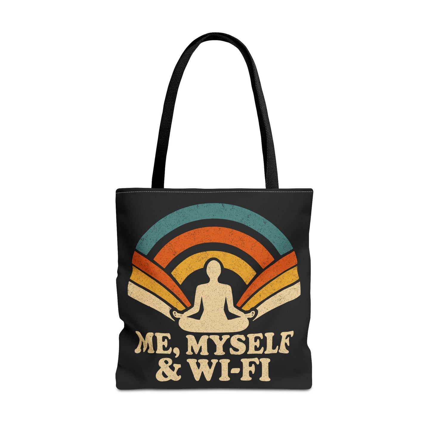 Me, Myself & Wi-Fi Tote Bag – Funny Retro Introvert Tote for Homebodies & Digital Hermits