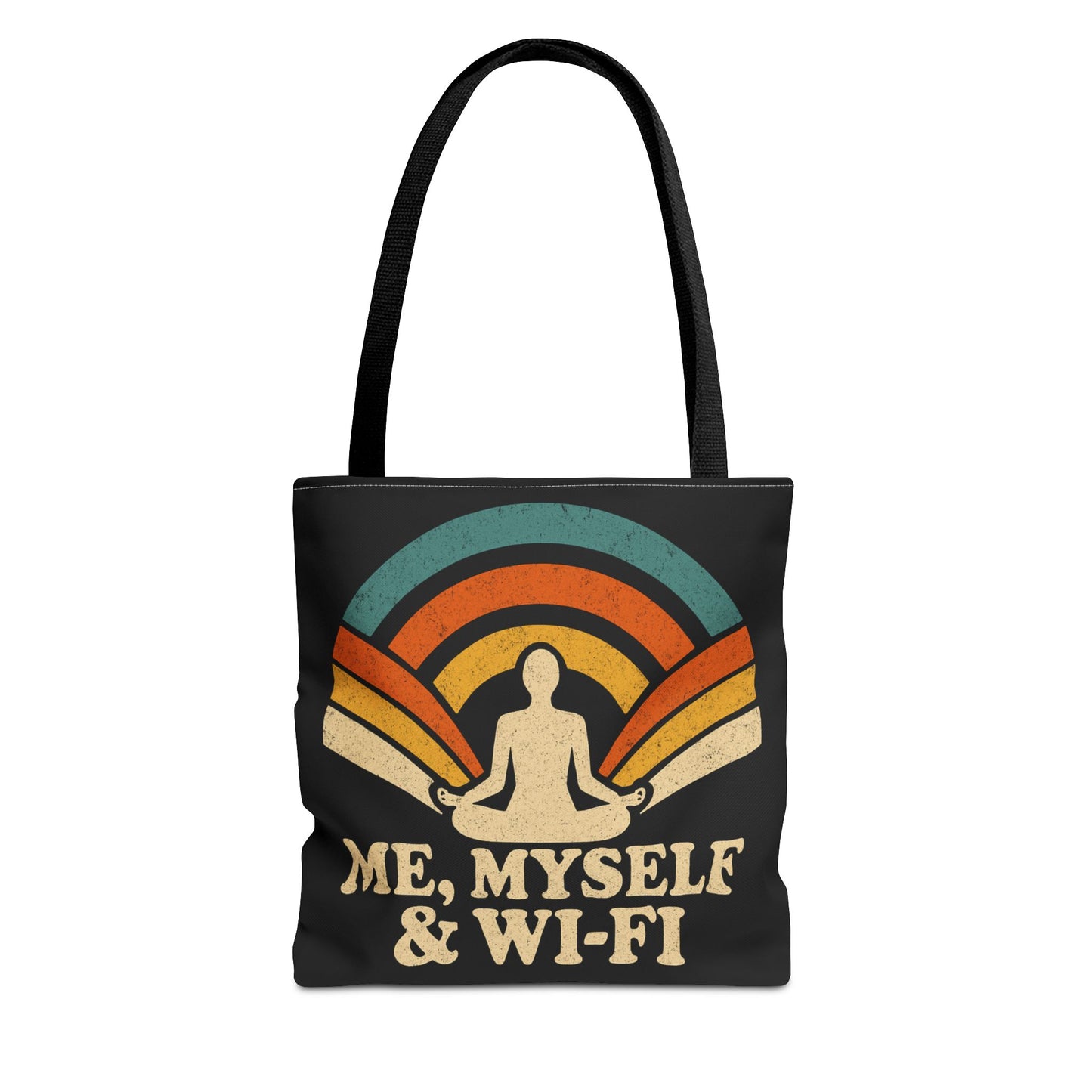 Me, Myself & Wi-Fi Tote Bag – Funny Retro Introvert Tote for Homebodies & Digital Hermits