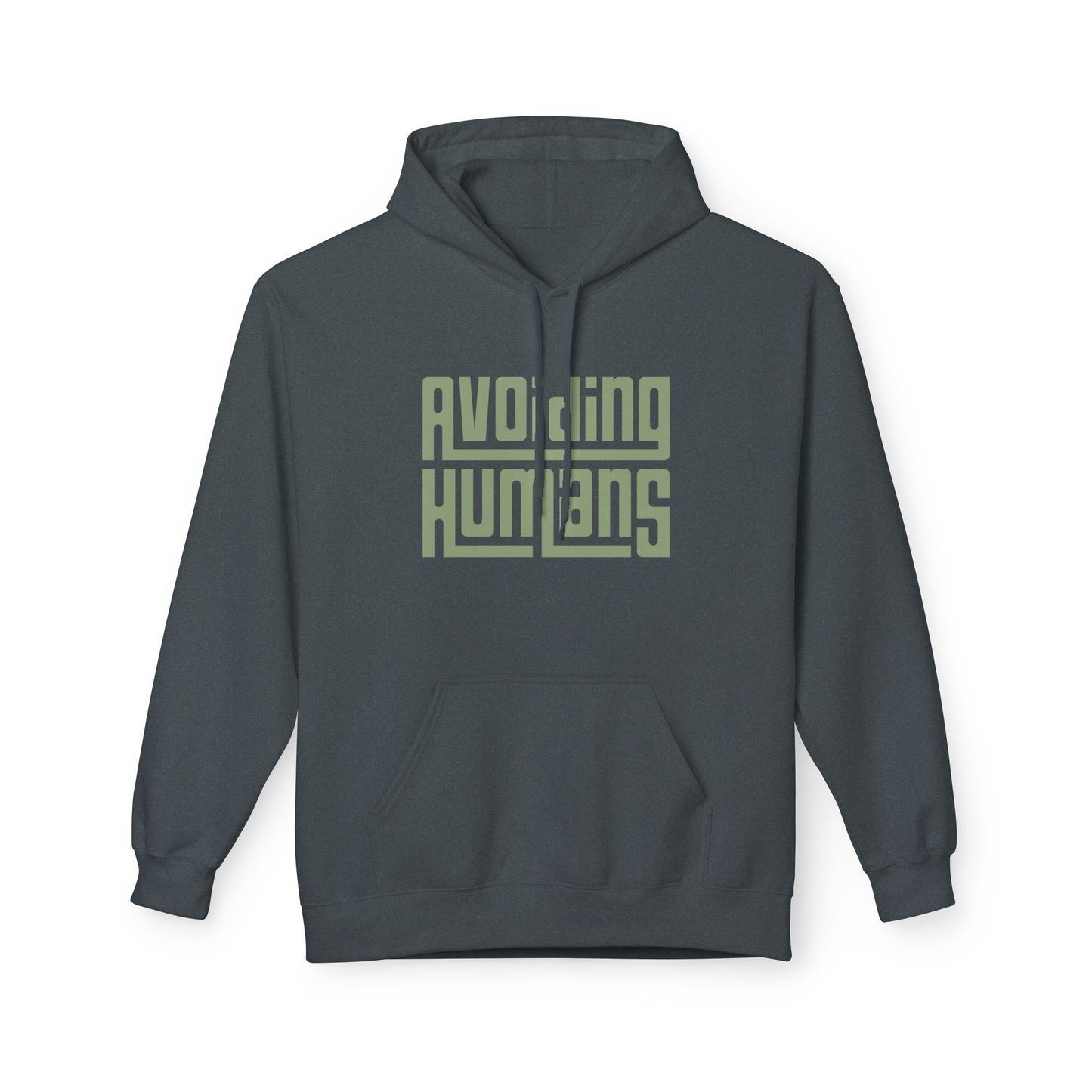 Avoiding Humans Fleece Hoodie – Funny Anti-Social Hoodie for Introverts & Peace Seekers