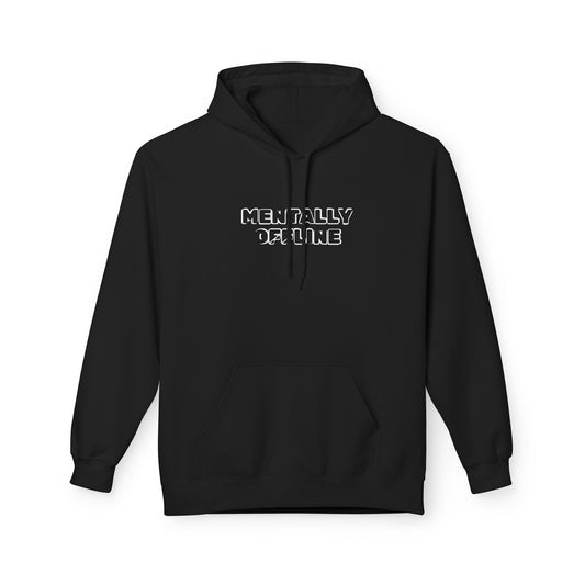 Mentally Offline Fleece Hoodie – Funny Introvert Hoodie for Digital Detox & Chill Days