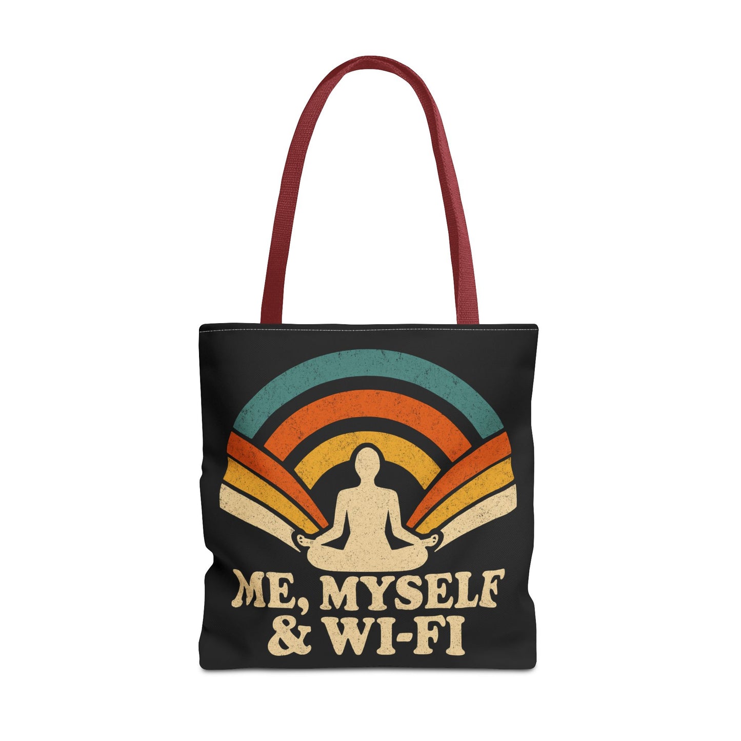 Me, Myself & Wi-Fi Tote Bag – Funny Retro Introvert Tote for Homebodies & Digital Hermits