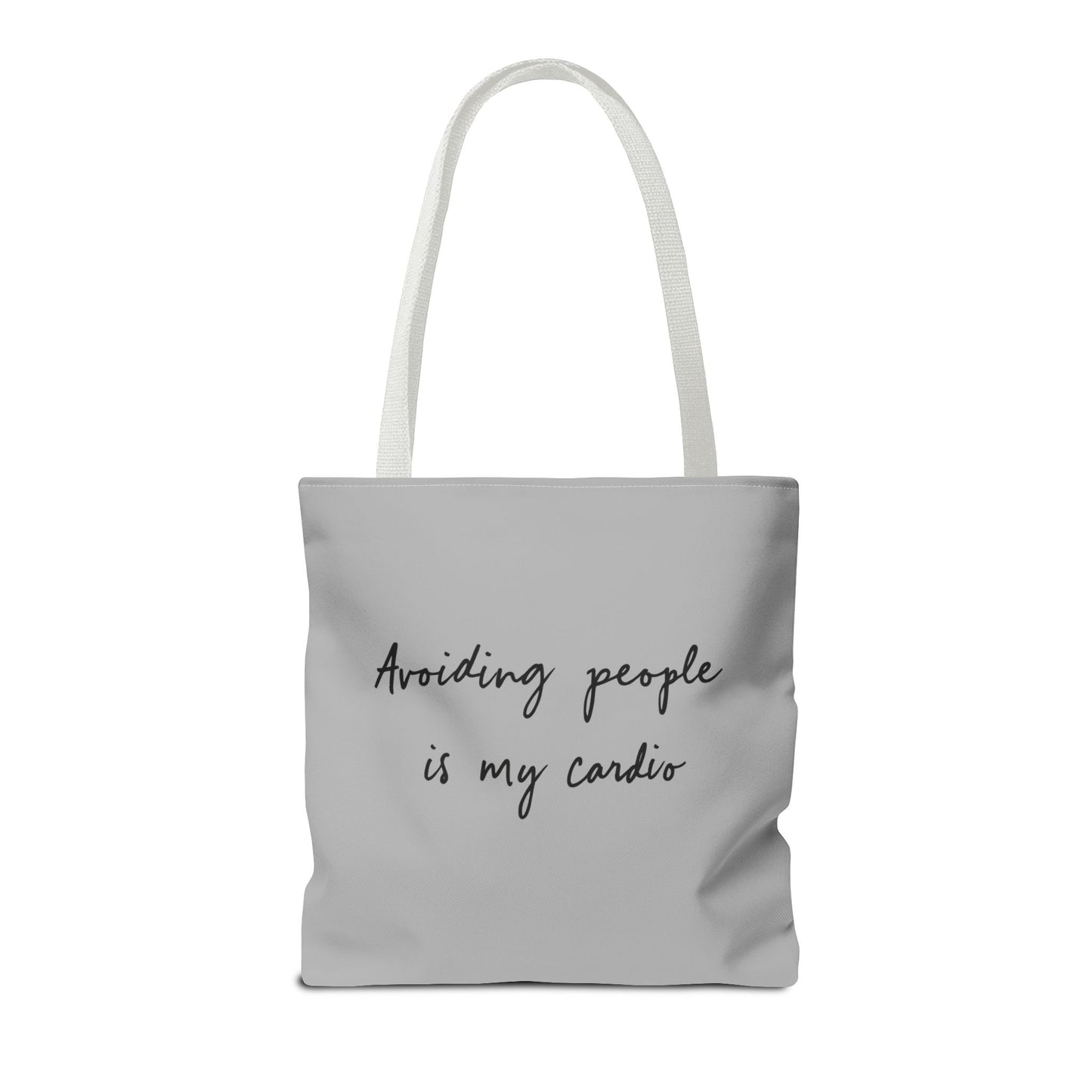 Avoiding People Is My Cardio Tote Bag – Funny Minimalist Introvert Tote for Everyday Use