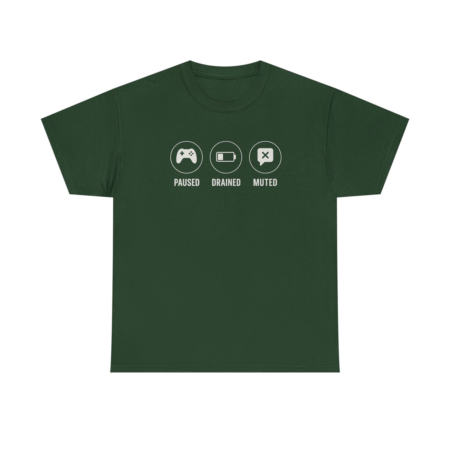 Paused Unisex Cotton Tee – Funny Gamer Introvert Shirt for Chill Mode & Low Battery Days