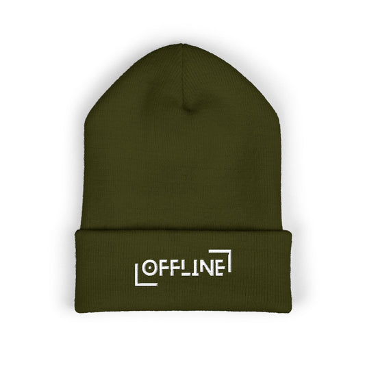 Offline Embroidered Beanie – Minimalist Introvert Winter Hat for Digital Detox & Quiet Days