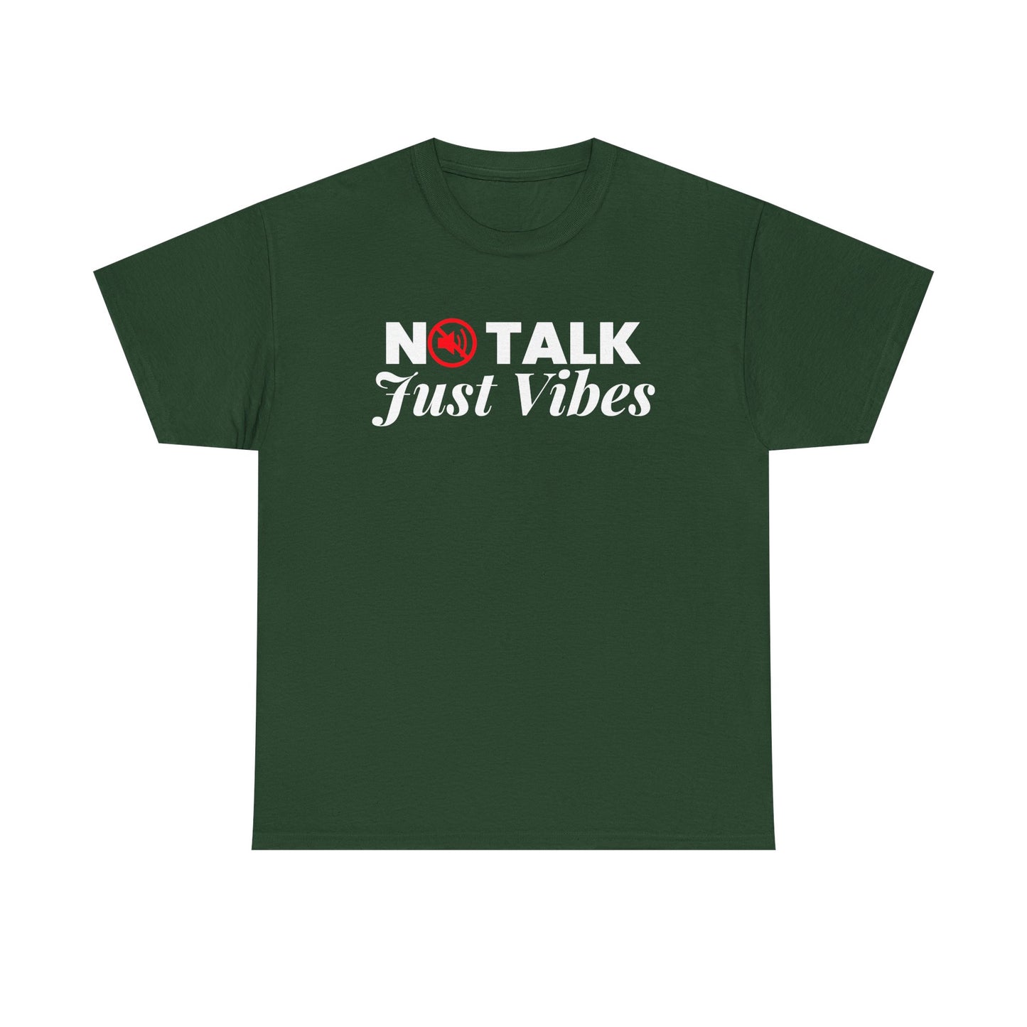 No Talk Just Vibes Unisex Cotton Tee – Funny Introvert Shirt for Chill Days & Quiet Energy