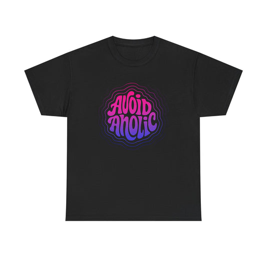 Avoidaholic Unisex Cotton Tee – Funny Vaporwave Introvert Shirt for People Avoiders